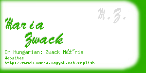 maria zwack business card